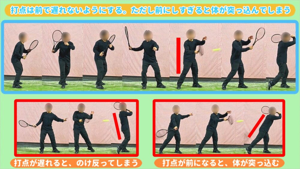 フォアの打点を正確な位置で打つ