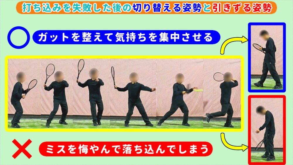 フォアのミスの後の行動