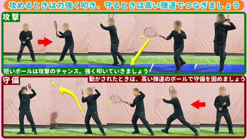 フォアの攻めと守備
